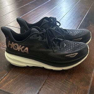 Hoka Black and White Athletic Shoes